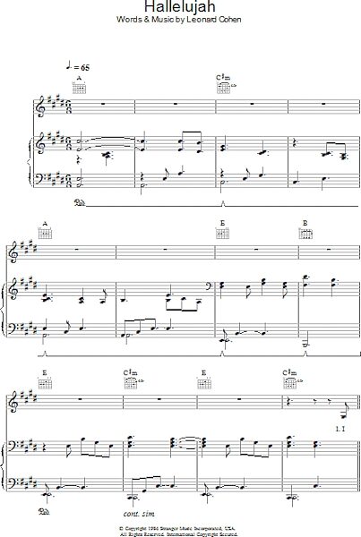 open zoom image for Hallelujah - Piano/Vocal/Guitar, New, Main