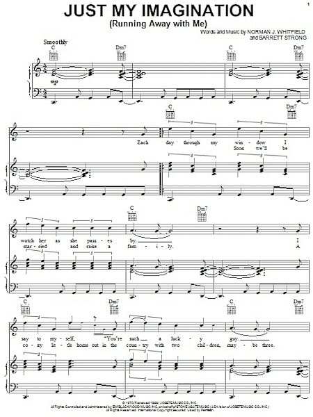 open zoom image for Just My Imagination (Running Away With Me) - Piano/Vocal/Guitar, New, Main