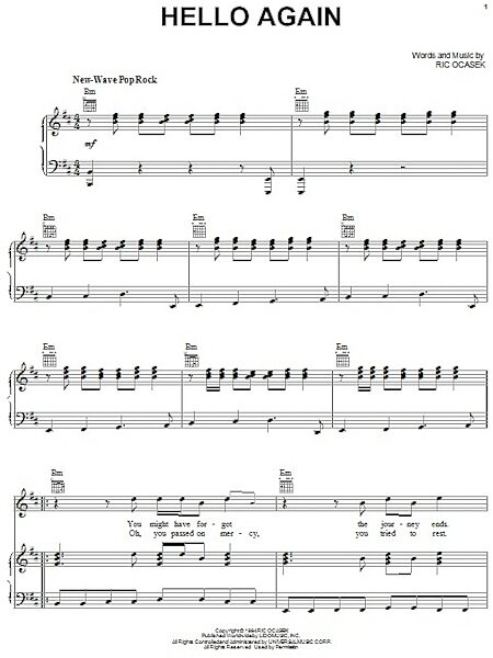 open zoom image for Hello Again - Piano/Vocal/Guitar, New, Main