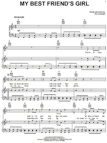 open zoom image for My Best Friend's Girl - Piano/Vocal/Guitar, New, Main