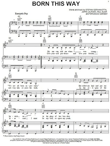 open zoom image for Born This Way - Piano/Vocal/Guitar, New, Main