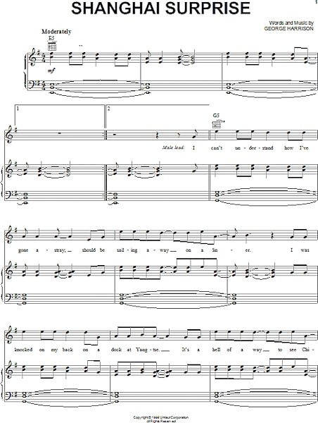 open zoom image for Shanghai Surprise - Piano/Vocal/Guitar, New, Main