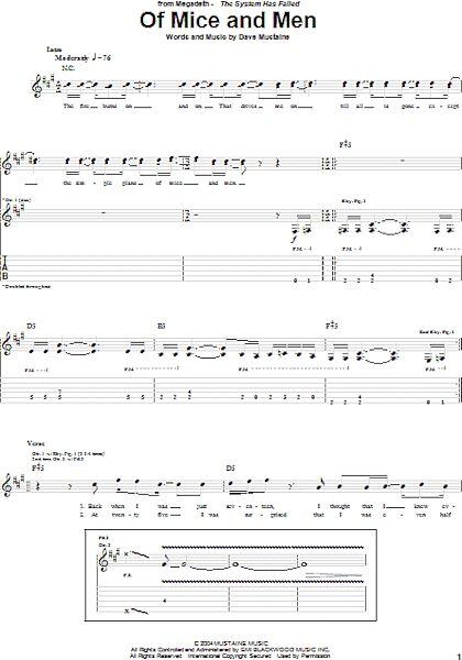 open zoom image for Of Mice And Men - Guitar TAB, New, Main