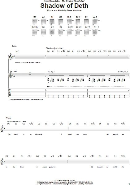 open zoom image for Shadow Of Deth - Guitar TAB, New, Main