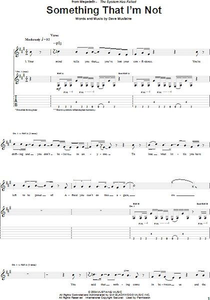 open zoom image for Something I'm Not - Guitar TAB, New, Main