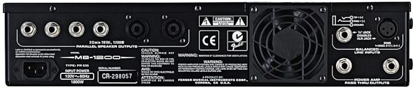 open zoom image for Fender MB1200 Bass Power Amplifier (1200 Watts), Rear