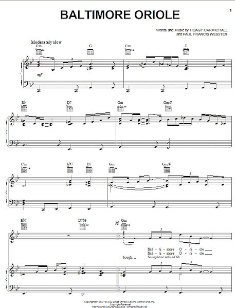 open zoom image for Baltimore Oriole - Piano/Vocal/Guitar, New, Main