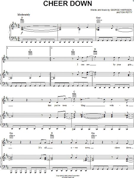 open zoom image for Cheer Down - Piano/Vocal/Guitar, New, Main
