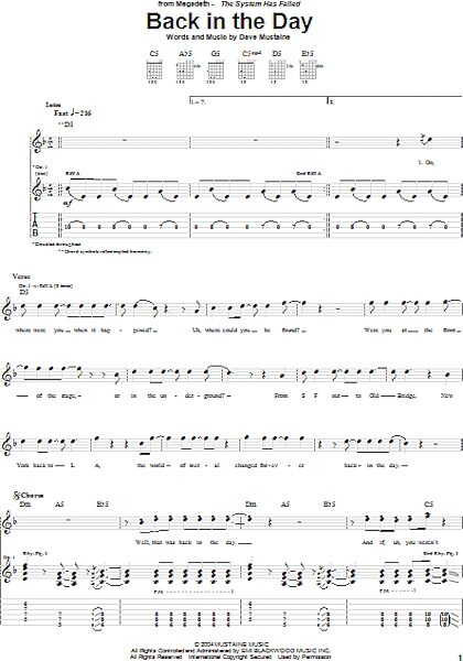 open zoom image for Back In The Day - Guitar TAB, New, Main
