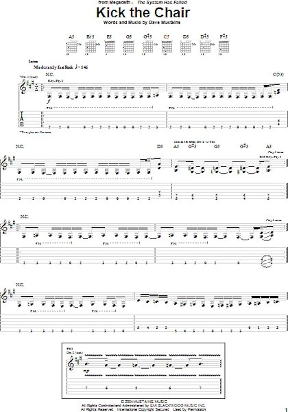 open zoom image for Kick The Chair - Guitar TAB, New, Main