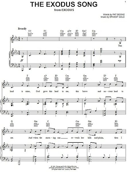 open zoom image for The Exodus Song - Piano/Vocal/Guitar, New, Main