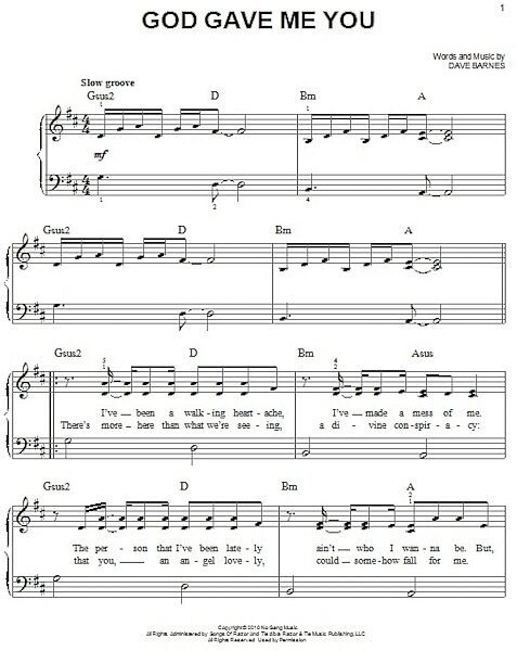open zoom image for God Gave Me You - Easy Piano, New, Main