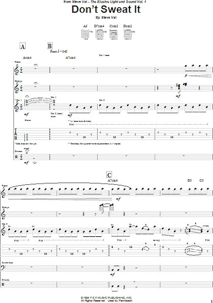 open zoom image for Don't Sweat It - Guitar TAB, New, Main
