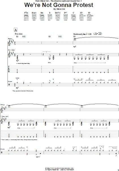 open zoom image for We're Not Gonna Protest - Guitar TAB, New, Main
