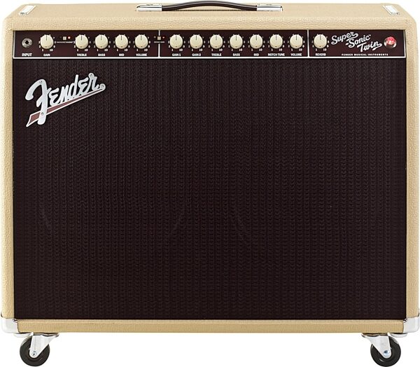 open zoom image for Fender Super-Sonic Twin Guitar Combo Amplifier (100 Watts, 2x12"), Blonde and Oxblood