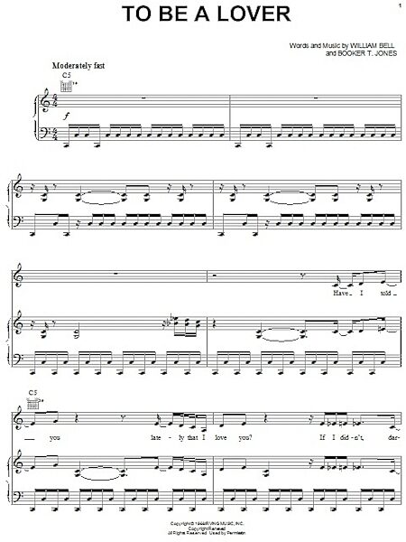 open zoom image for To Be A Lover - Piano/Vocal/Guitar, New, Main