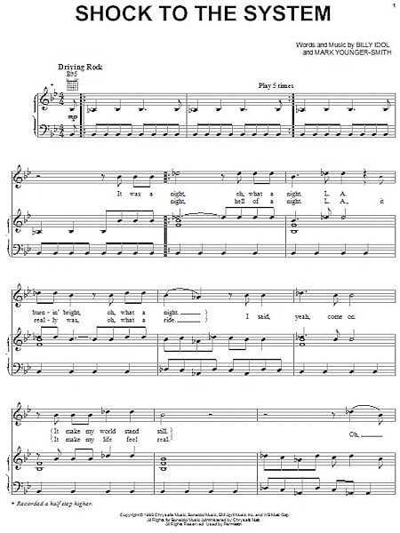 open zoom image for Shock To The System - Piano/Vocal/Guitar, New, Main