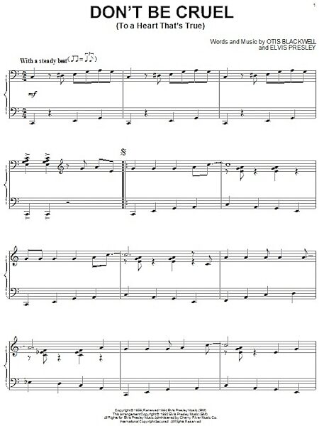 open zoom image for Don't Be Cruel (To A Heart That's True) - Piano Solo, New, Main