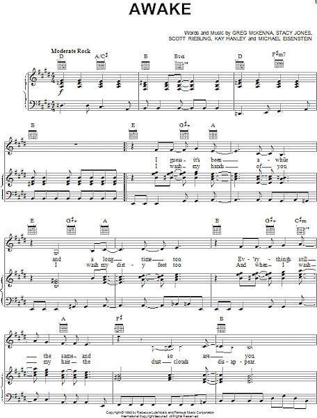 open zoom image for Awake - Piano/Vocal/Guitar, New, Main