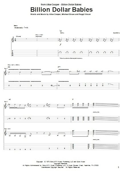 open zoom image for Billion Dollar Babies - Guitar TAB, New, Main