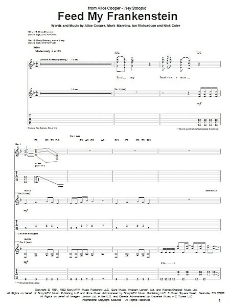 open zoom image for Feed My Frankenstein - Guitar TAB, New, Main