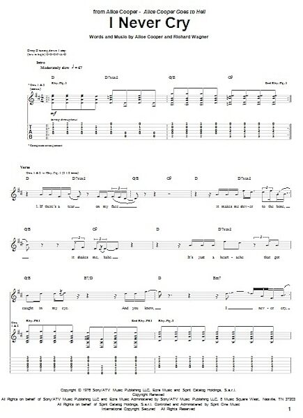 open zoom image for I Never Cry - Guitar TAB, New, Main
