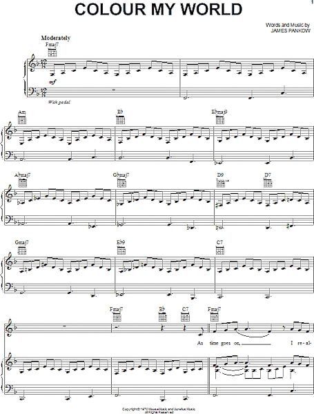 open zoom image for Colour My World - Piano/Vocal/Guitar, New, Main