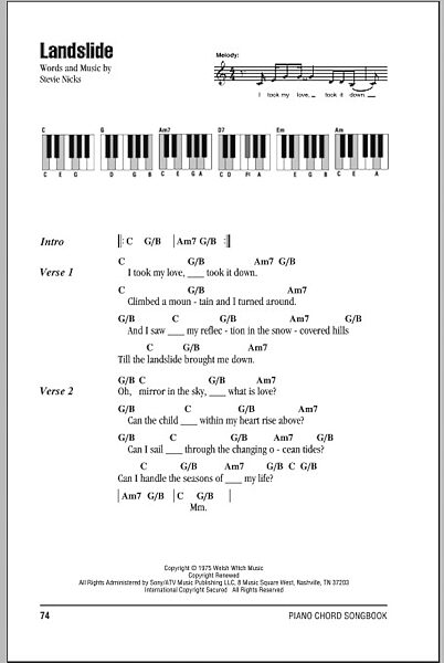 open zoom image for Landslide - Piano Chords/Lyrics, New, Main
