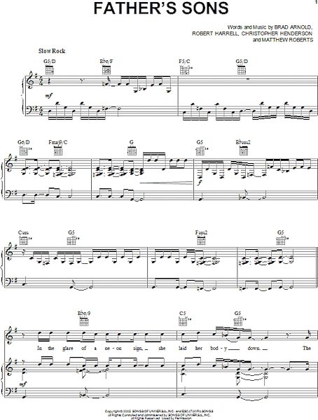open zoom image for Father's Sons - Piano/Vocal/Guitar, New, Main