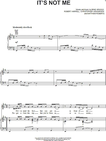 open zoom image for It's Not Me - Piano/Vocal/Guitar, New, Main