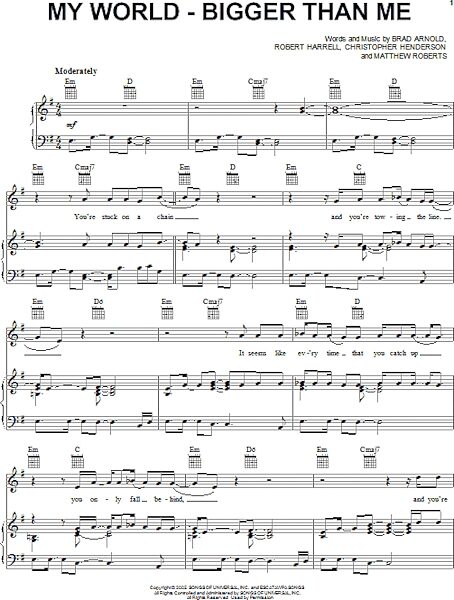 open zoom image for My World - Bigger Than Me - Piano/Vocal/Guitar, New, Main