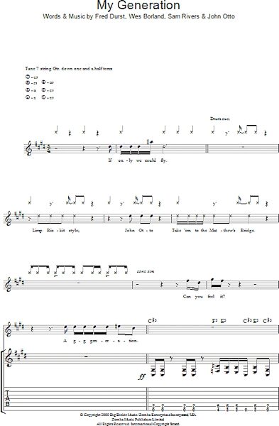 open zoom image for My Generation - Guitar TAB, New, Main