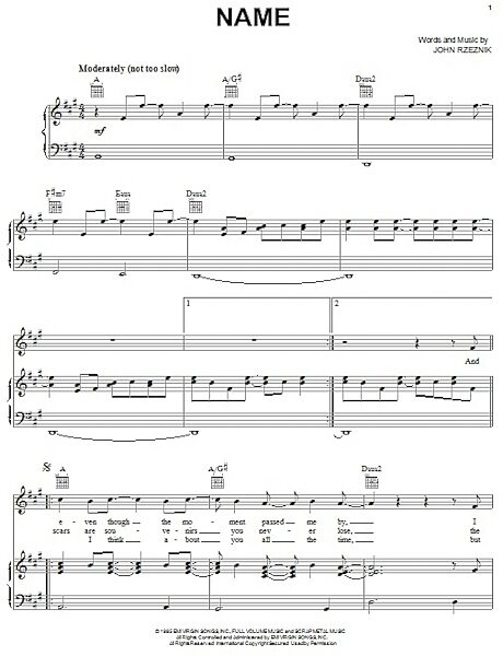 open zoom image for Name - Piano/Vocal/Guitar, New, Main