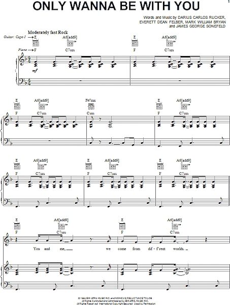 open zoom image for Only Wanna Be With You - Piano/Vocal/Guitar, New, Main