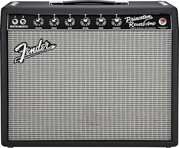 open zoom image for Fender '65 Princeton Reverb Guitar Combo Amplifier (15 Watts, 1x10"), Black, Front