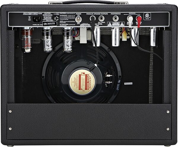 open zoom image for Fender '65 Princeton Reverb Guitar Combo Amplifier (15 Watts, 1x10"), Black, Rear