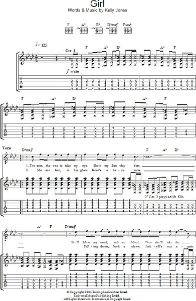 open zoom image for Girl - Guitar TAB, New, Main