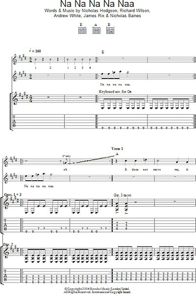 open zoom image for Na Na Na Na Naa - Guitar TAB, New, Main