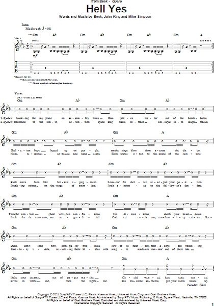 open zoom image for Hell Yes - Guitar TAB, New, Main