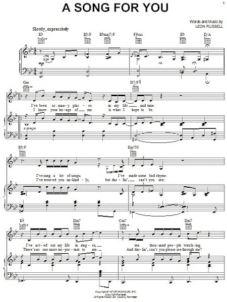 open zoom image for A Song For You - Piano/Vocal/Guitar, New, Main