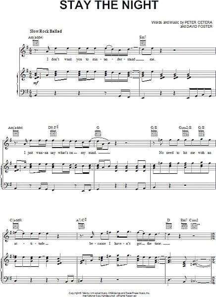 open zoom image for Stay The Night - Piano/Vocal/Guitar, New, Main