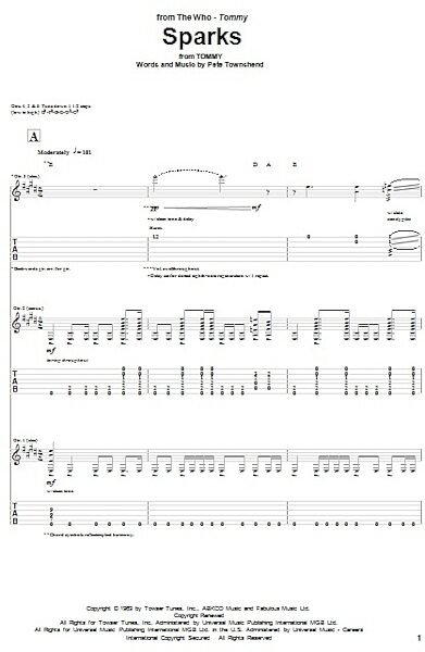 open zoom image for Sparks - Guitar TAB, New, Main