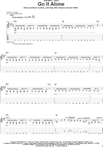open zoom image for Go It Alone - Guitar TAB, New, Main