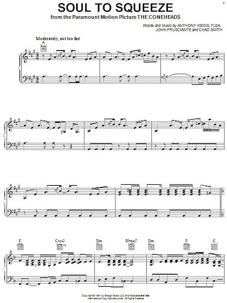 open zoom image for Soul To Squeeze - Piano/Vocal/Guitar, New, Main