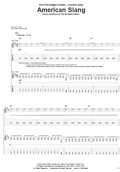 open zoom image for American Slang - Guitar TAB, New, Main