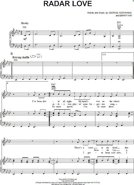 open zoom image for Radar Love - Piano/Vocal/Guitar, New, Main