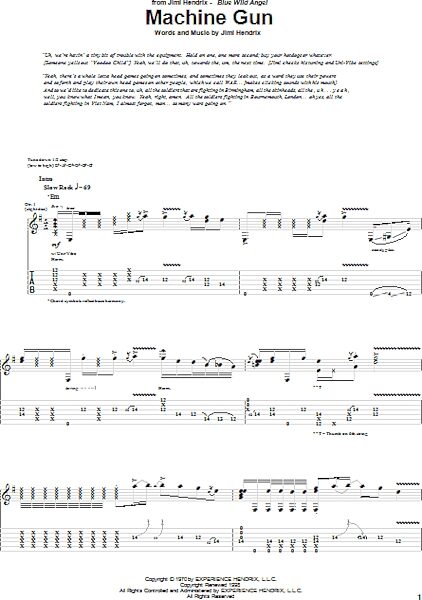 open zoom image for Machine Gun - Guitar TAB, New, Main