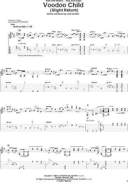 open zoom image for Voodoo Child (Slight Return) - Guitar TAB, New, Main