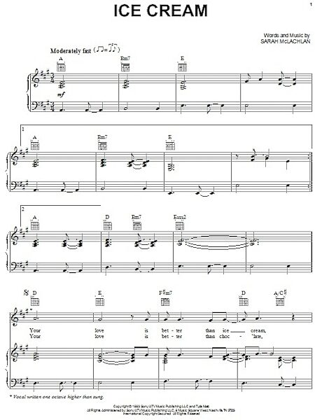 open zoom image for Ice Cream - Piano/Vocal/Guitar, New, Main