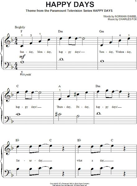 open zoom image for Happy Days - Big Note Piano, New, Main